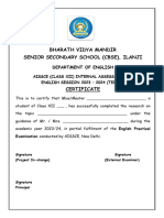 Certificate Page For Project