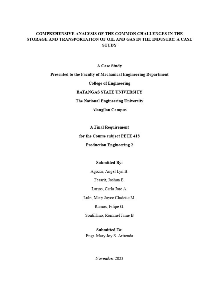 Group 7 - Final Prodject - Production Engg | PDF | Pipeline Transport ...