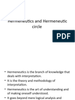 GG Hermeneutics and Hermeneutic Circle
