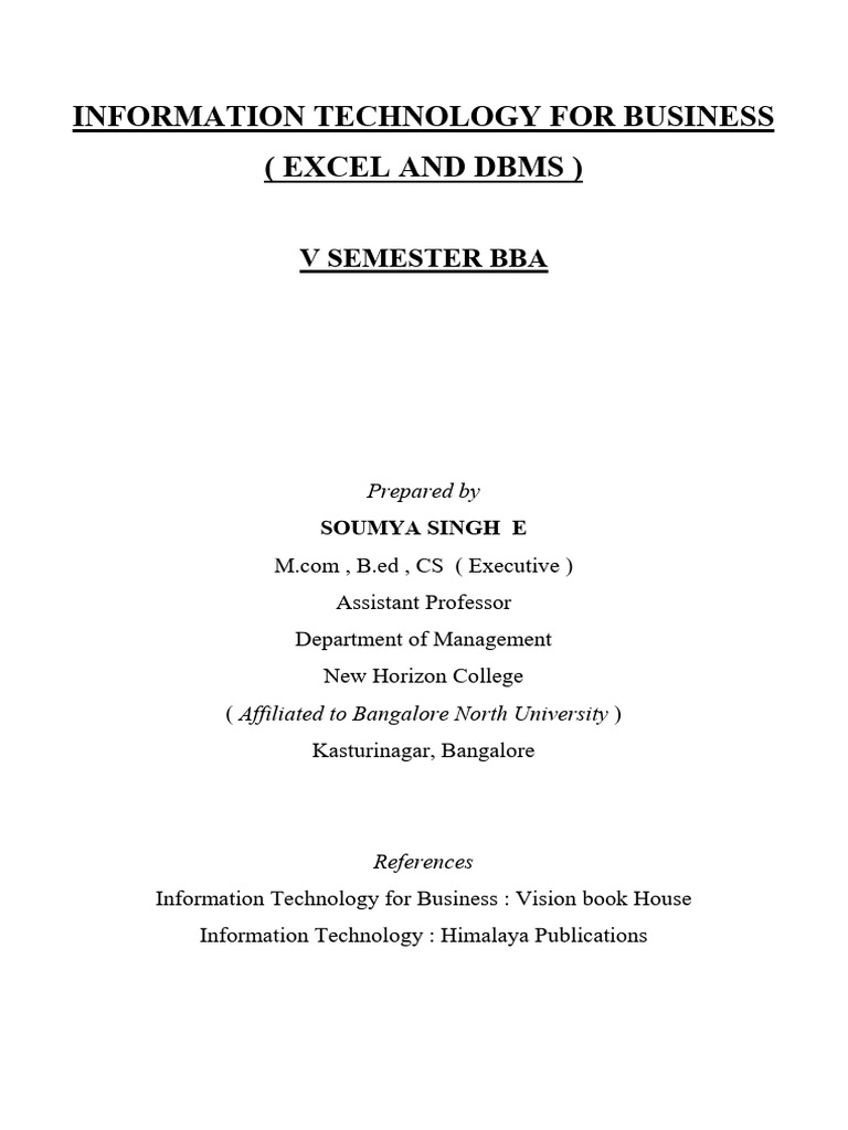 Itb Unit 1 Notes Pdf Information System System