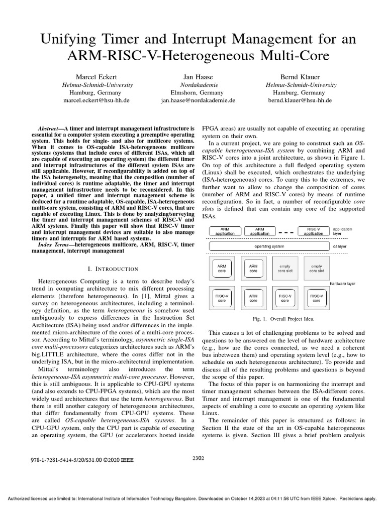 Unified Timer & Interrupt Management for ARM-RISC-V | PDF | Multi Core ...