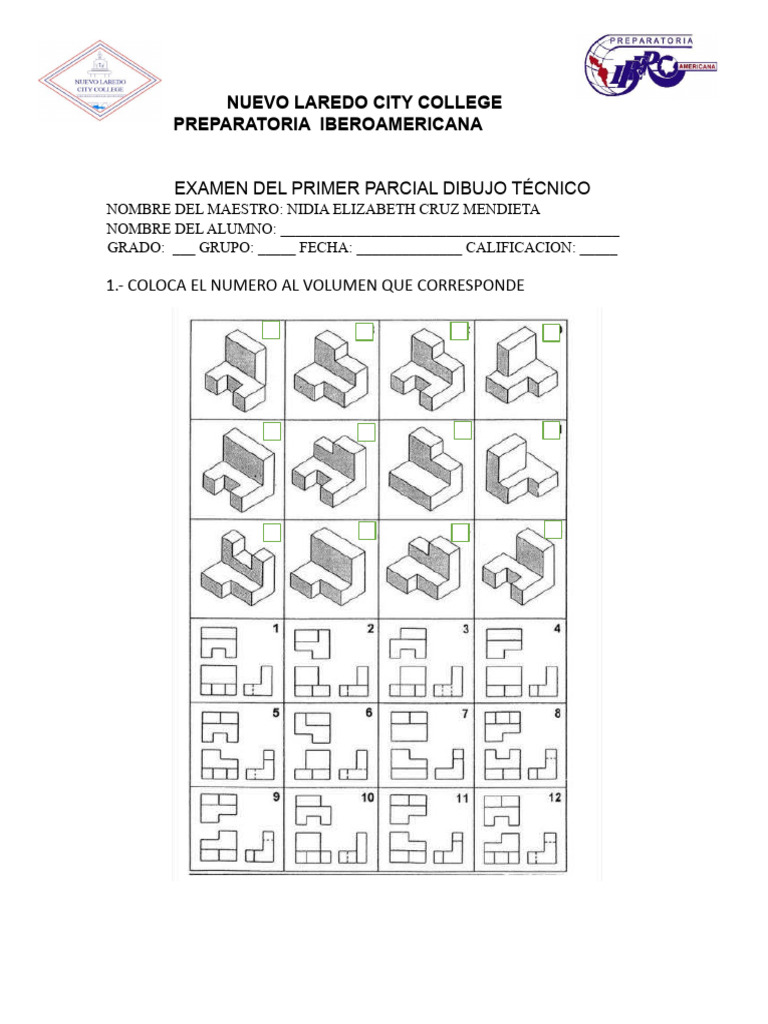Examen Del Segundo Parcial Dibujo Técnico | PDF