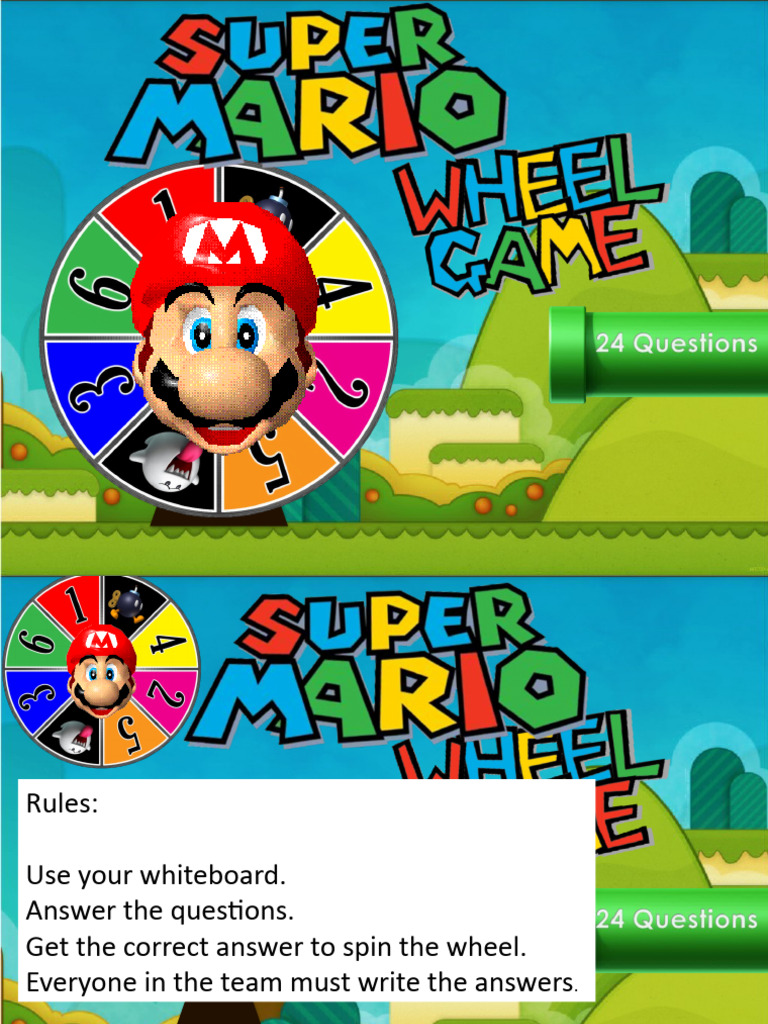Mario wheel game unit 13 measures unit 14 time maths review pdf