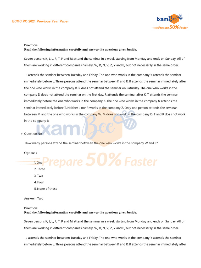 ECGC PO 2021 Exam Paper Analysis | PDF | Blue | Magenta