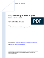 La Génesis Que Hizo Al Jazz Icono Musical