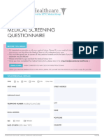Medical Screening Questionnaire: Before You Begin