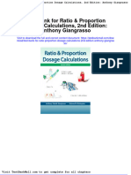Test Bank For Ratio Proportion Dosage Calculations 2nd Edition Anthony Giangrasso