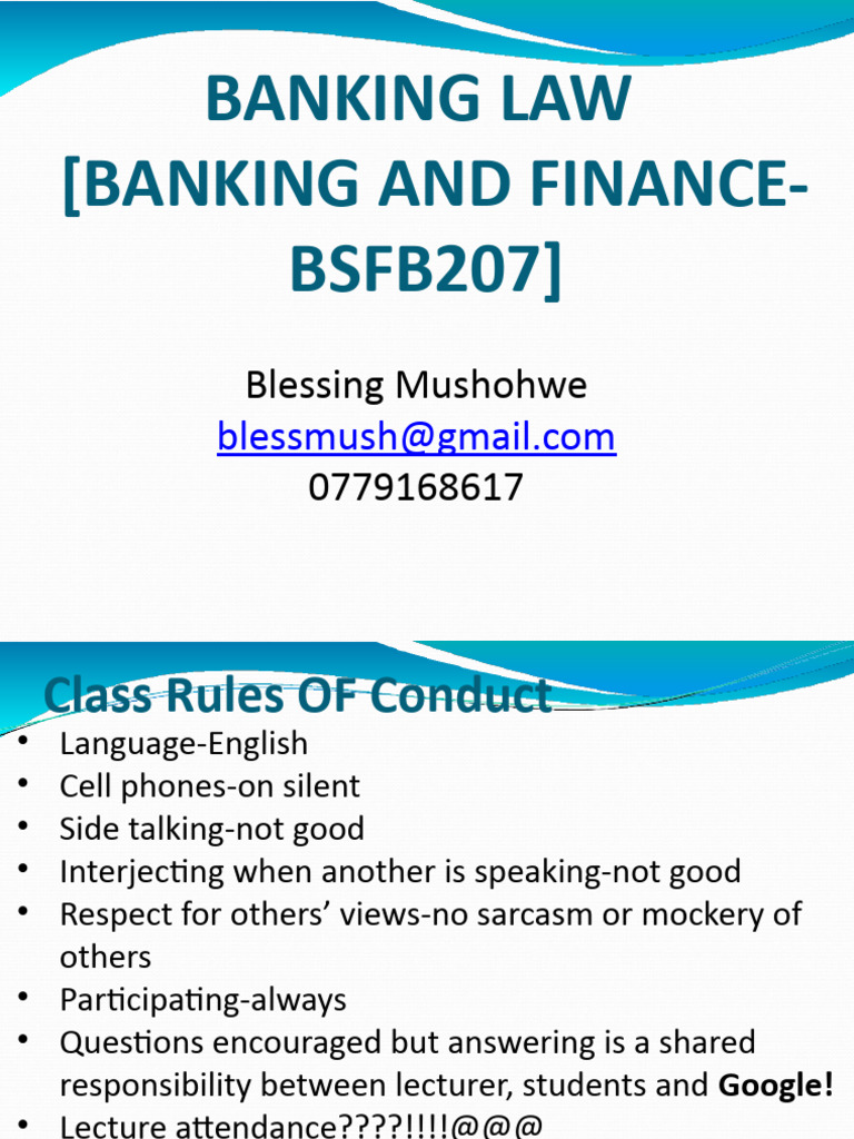4th And Final Law Of Banking Lecture Slides Pdf Banks Cheque