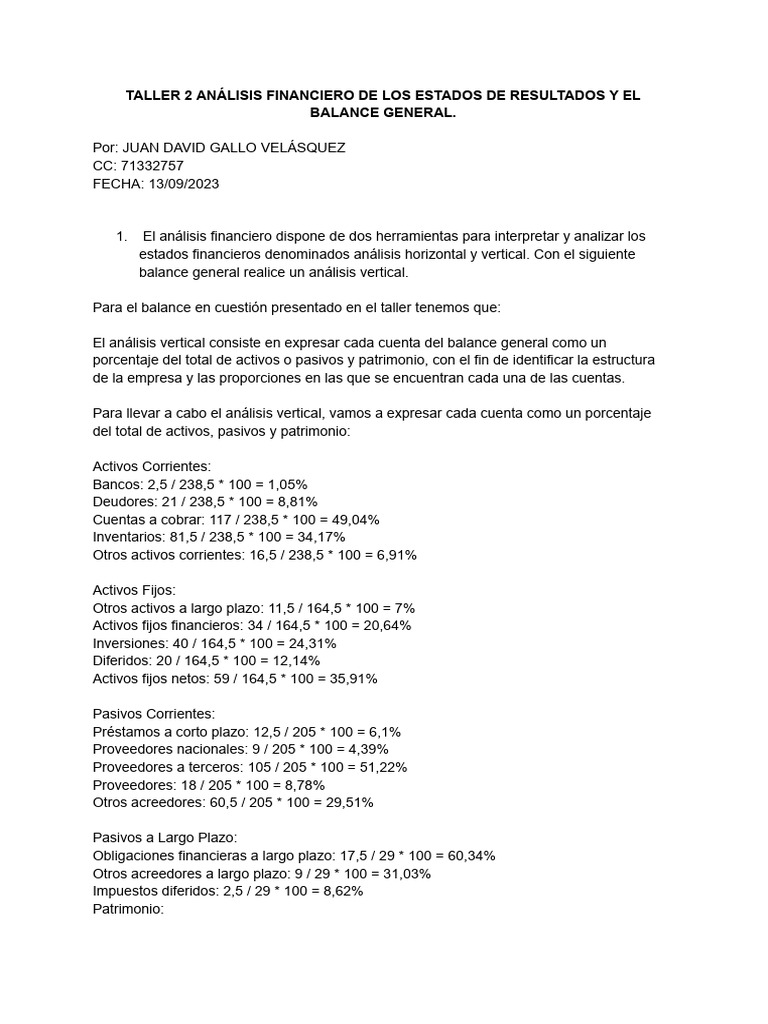 Análisis Financiero: Balance y Liquidez | PDF | Liquidez de mercado ...