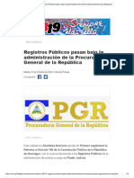 Registros Públicos Pasan Bajo La Administración de La Procuraduría General de La República