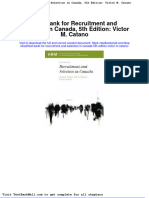 Test Bank For Recruitment and Selection in Canada 5th Edition Victor M Catano