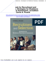 Test Bank For Recruitment and Selection Strategies For Workforce Planning Assessment 1st Edition Carrie A Picardi