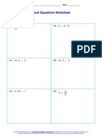 Two Step Linear Equations Worksheet