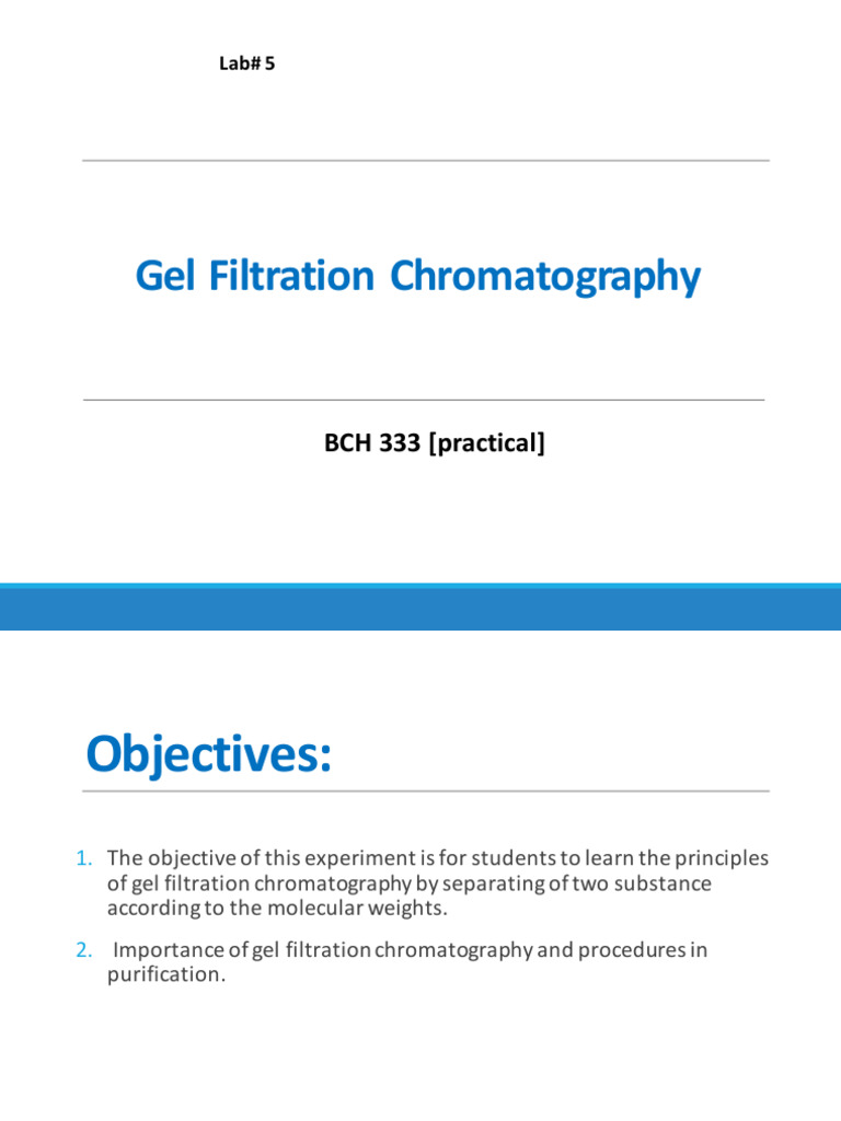 Gel Filtration Chromatography PDF Chromatography Protein Purification