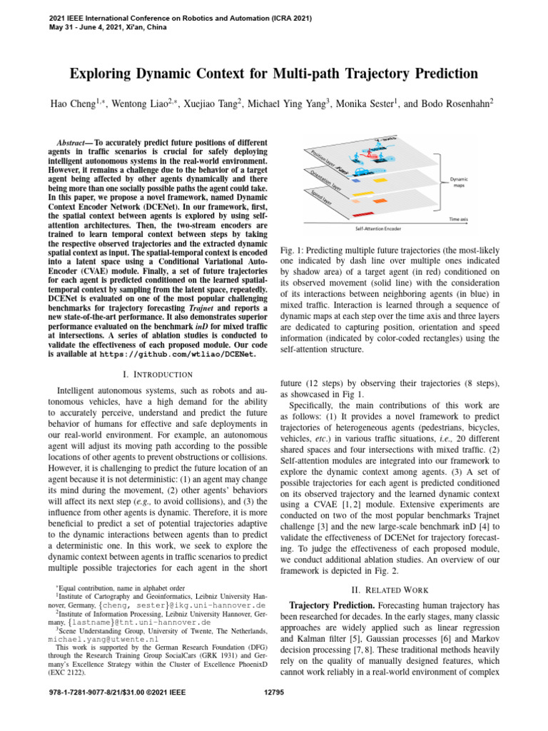 Dynamic Context for Trajectory Prediction | PDF | Deep Learning | Learning