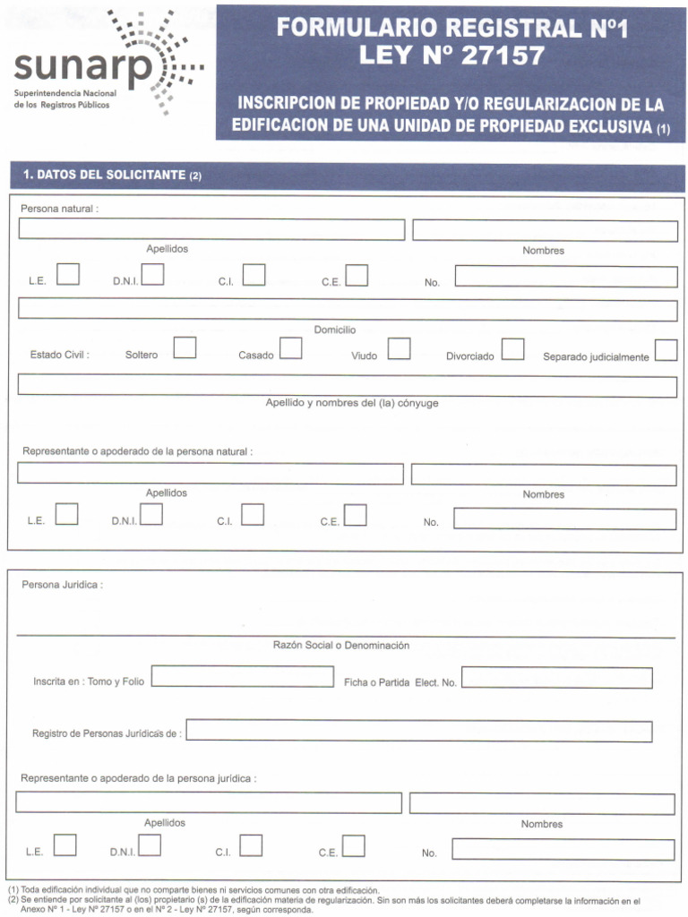 Formulario Registral001 | PDF