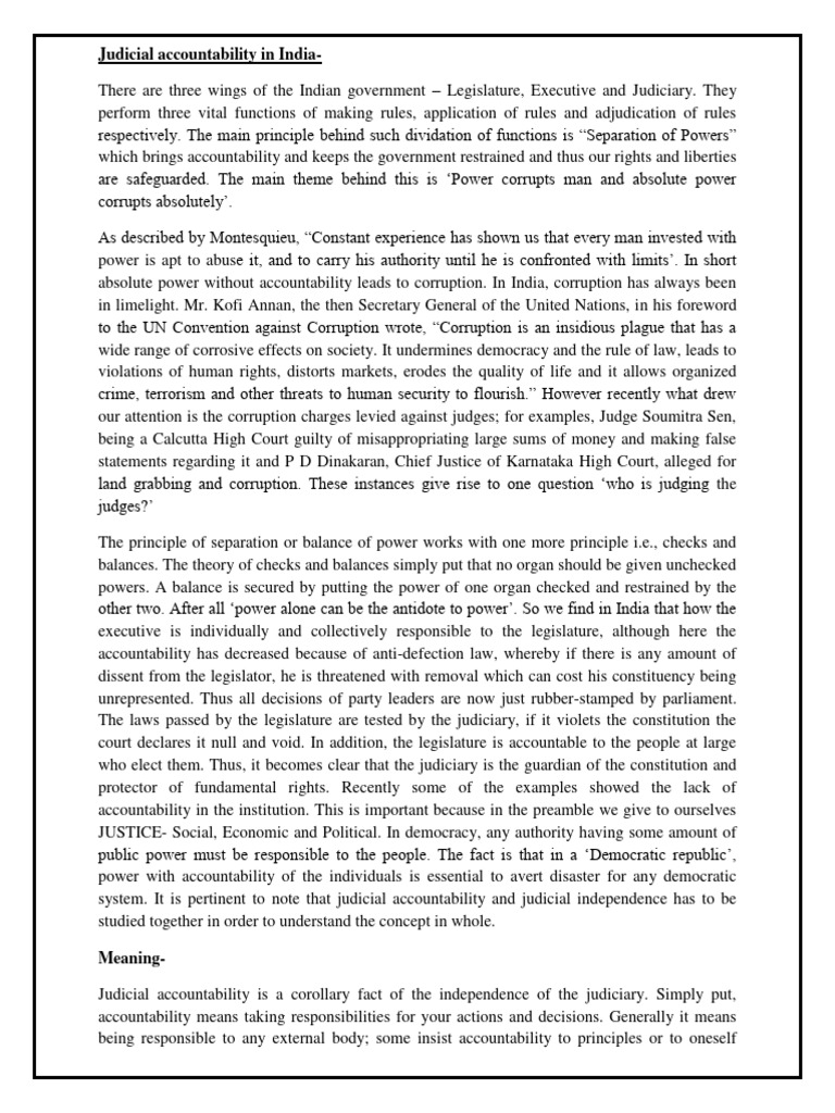 Judicial Accountability in India PDF Judge Judiciaries