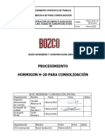 Procedimiento de Hormigón H 20 para Consolidación