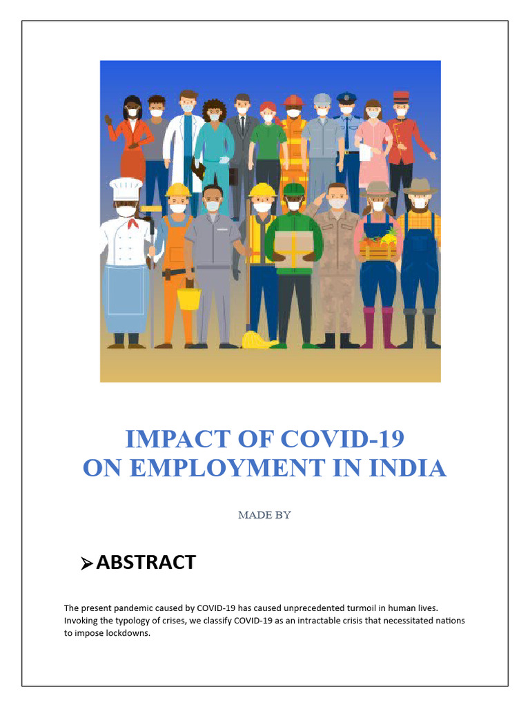 Impact of Covid 19 On Employment in India. | PDF | Unemployment ...