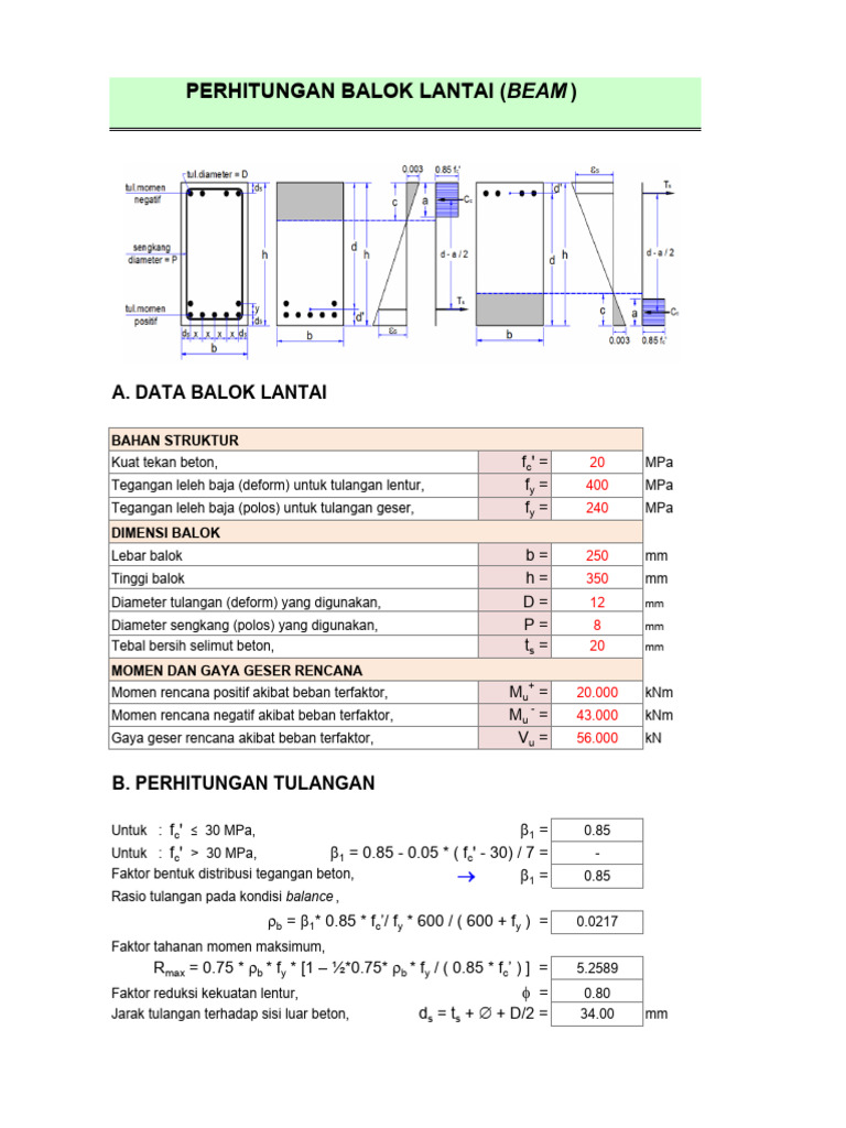 Perhitungan Balok | PDF