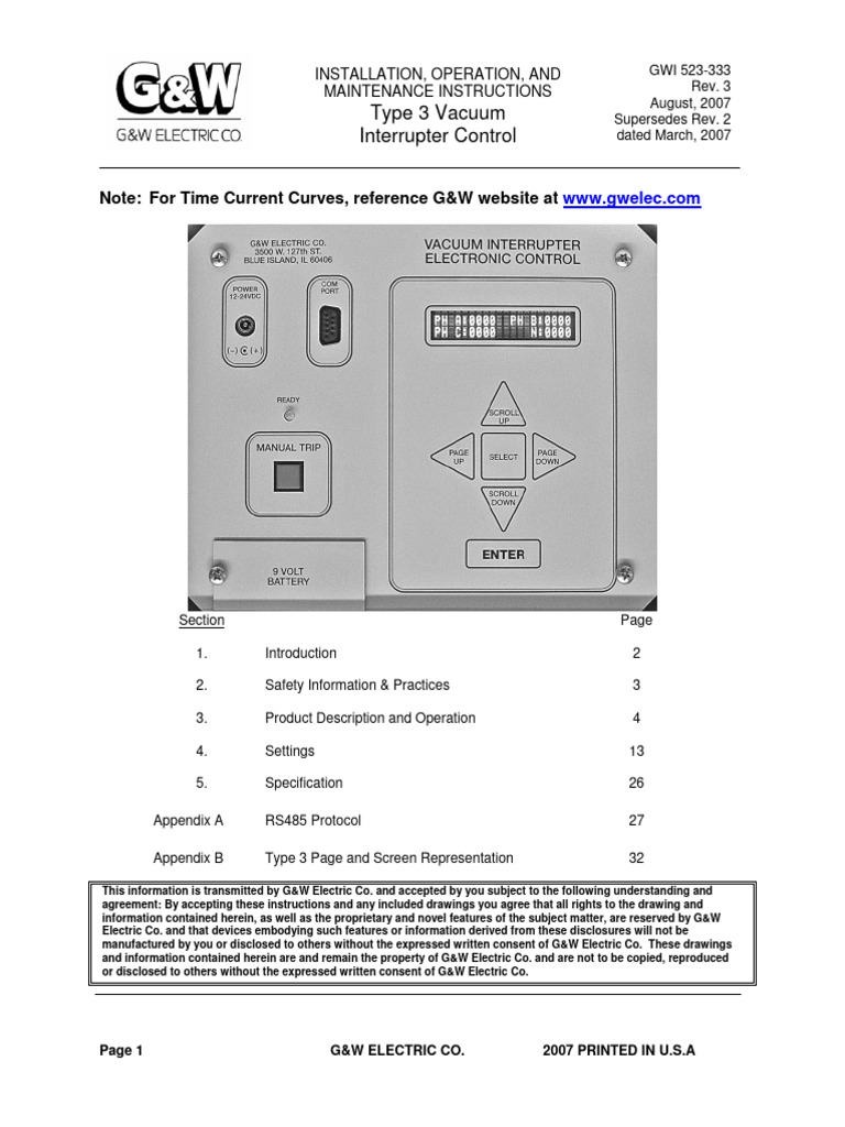 Type 3 VI Control InstallationOperationMaintenanceInstructions 1 