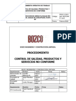 Procedimiento Control de Salidas Productos y Servicios No Conforme