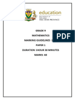 Memo Grade 9 Mathematics Paper 1 Nov Test 2022