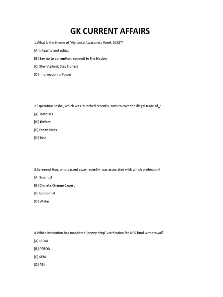 GK Current Affairs PDF