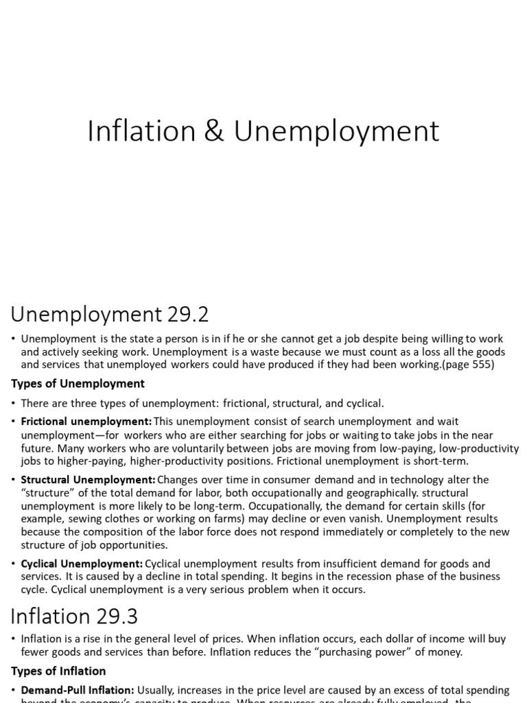 Inflation & Unemployment PDF Phillips Curve Inflation