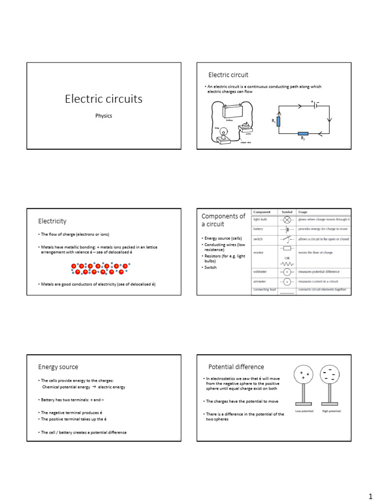 Electric Circuits Slides Download Free Pdf Voltage Electricity