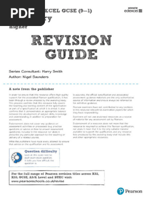 Revise Edexcel GCSE (9-1) Chemistry Higher Revision Workbook - For The 9-1 Exams (Very Good Condition)