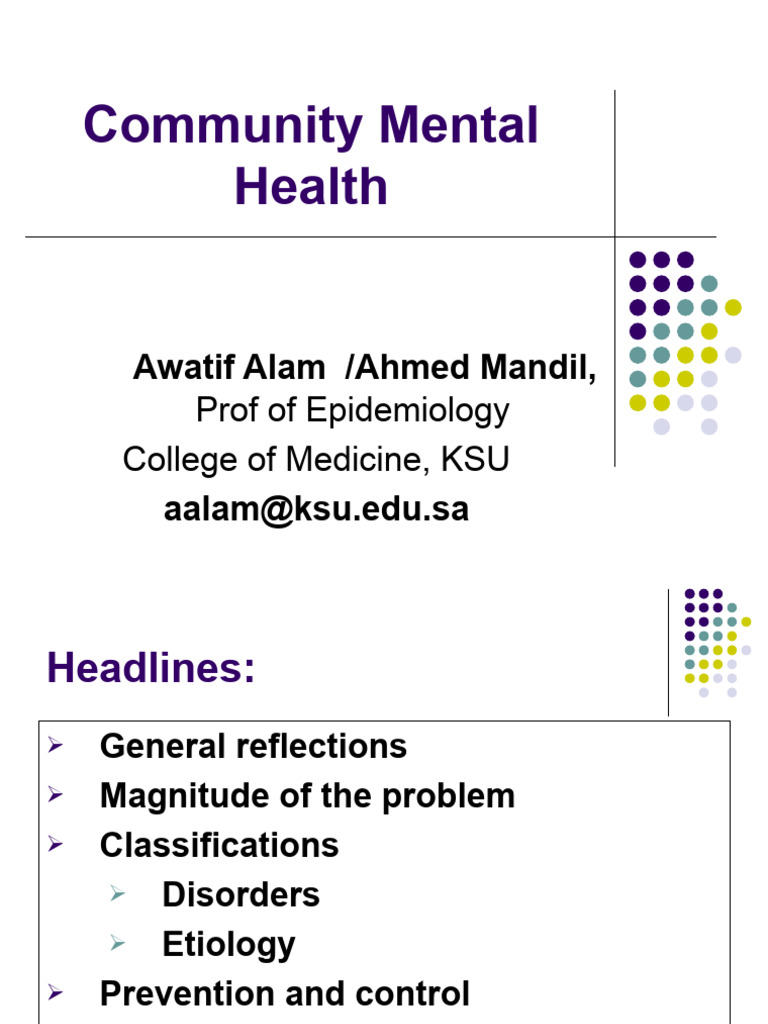 02 - Community Mental Health | PDF | Mental Disorder | Neurosis