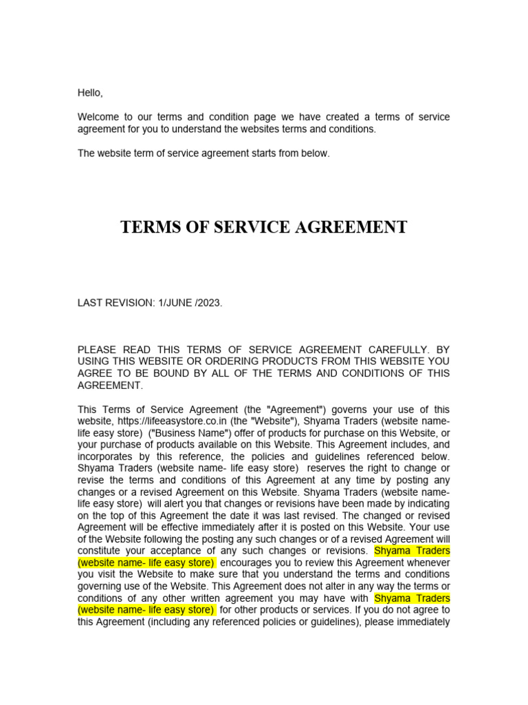 Website Terms and Conditions Format | PDF | Indemnity | Justice