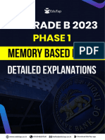 RBI Phase 1 2023 - Memory Based Paper and Analysis Lyst8522