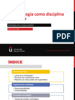 Tema 1 - La Morfología Como Disciplina Lingüística