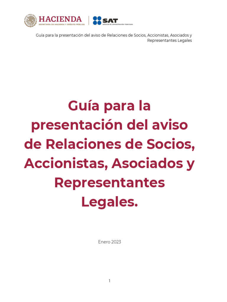 Guia para La Presentacion Del Aviso de Socios Accionistas | PDF