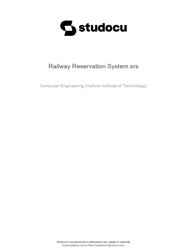 Railway Reservation System Overview | PDF | Feasibility Study ...