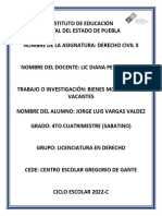 Derecho Civil Ii Bienes Vacantes y Mostrencos Jorge Luis Vargas Valdez