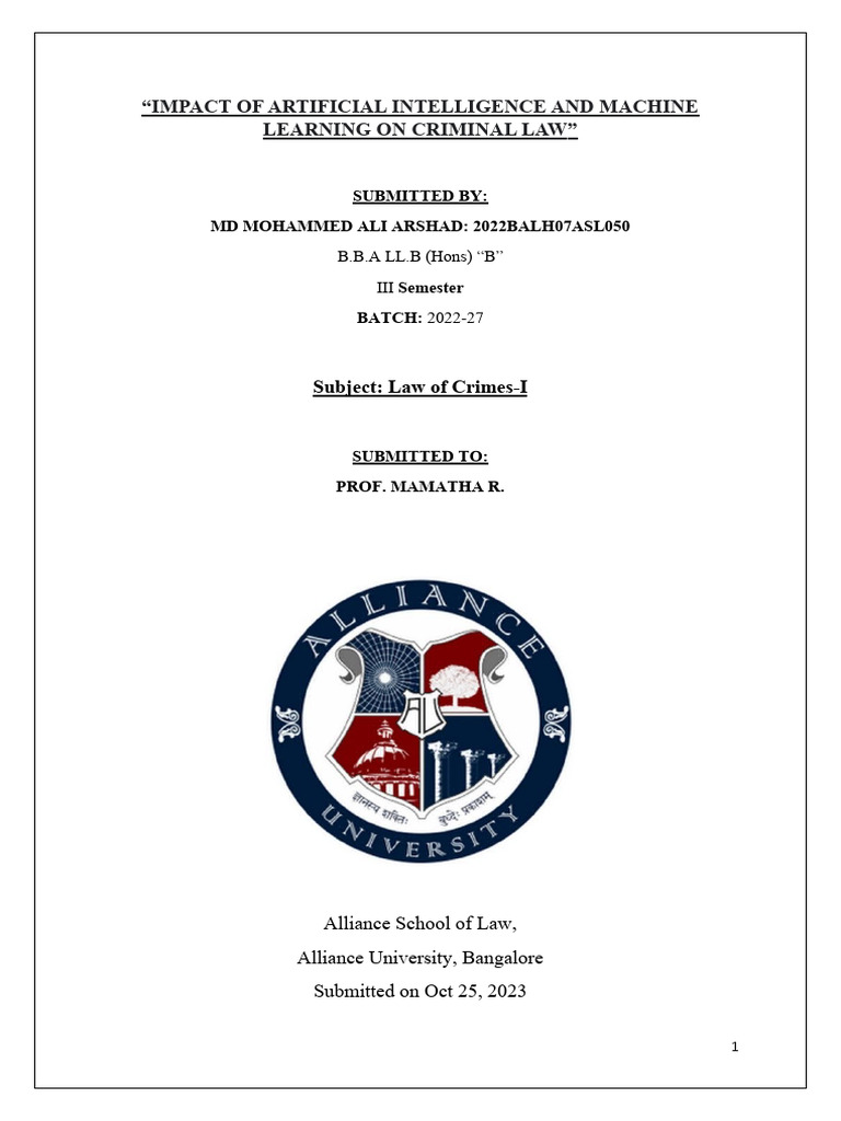 AI and ML's Impact on Criminal Law | PDF | Artificial Intelligence ...