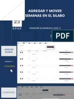 Agregar y Mover Semanas en El Silabo