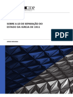 Sobre A Lei de Separação Do Estado e Da Igreja - 1911 - Jorge Miranda