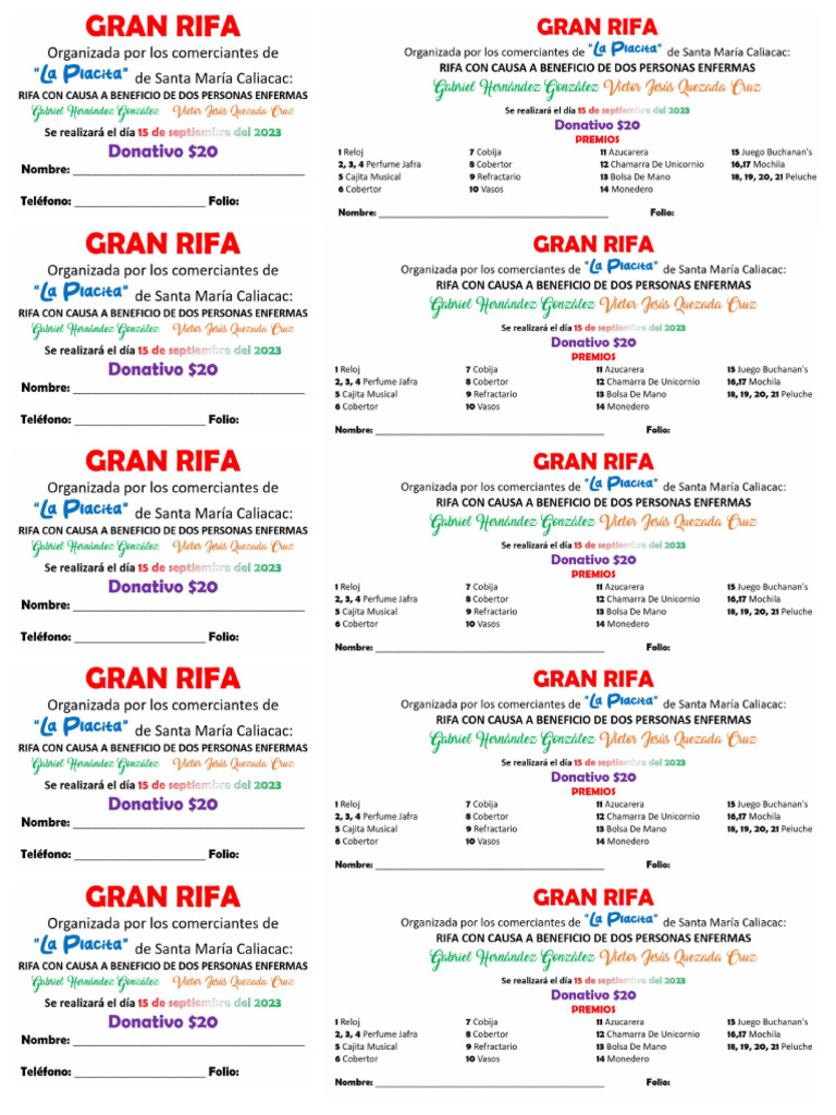 Boletos Rifa | PDF
