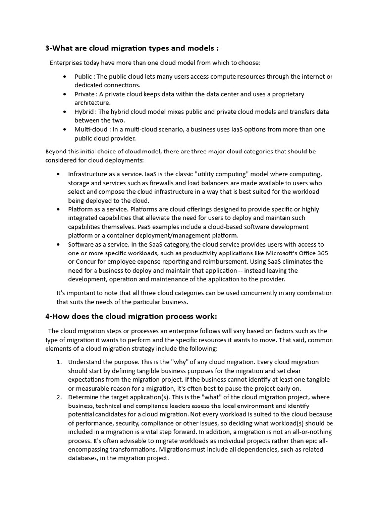 Cloud Migration Pdf Cloud Computing Software As A Service