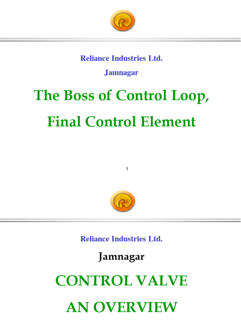 Control Valve Presentation PDF Valve Noise