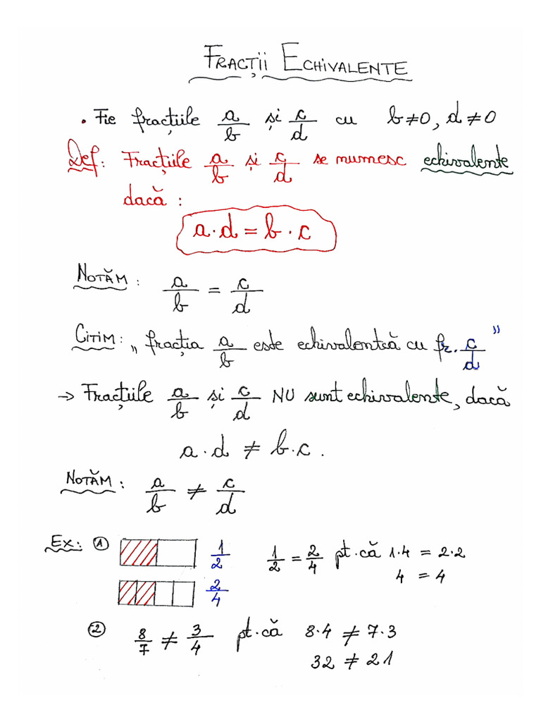 fractii echivalente clasa 5