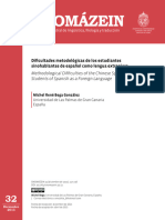 Dificultades Metodológicas de Los Estudiantes Sinohablantes de Español Como Lengua Extranjera