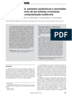 Anatomía Normal, Variantes Anatómicas y Anomalías Del Origen y Trayecto de Las Arterias Coronarias Por Tomografía Computarizada Multicorte