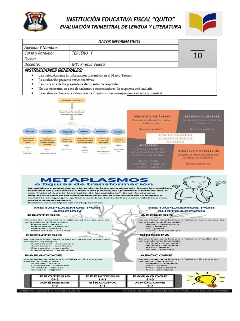 Evaluación de Lengua y Literatura | PDF | Comunicación oral | Voz humana