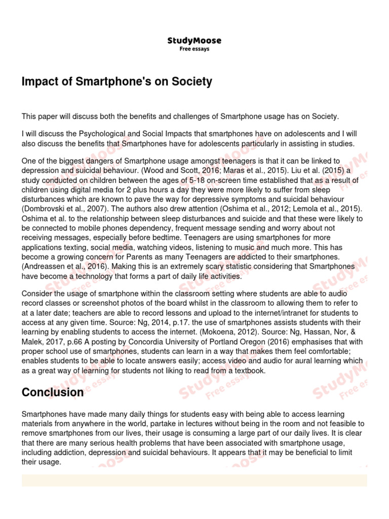 Smartphones' Social Impact on Teens | PDF | Smartphone | Adolescence