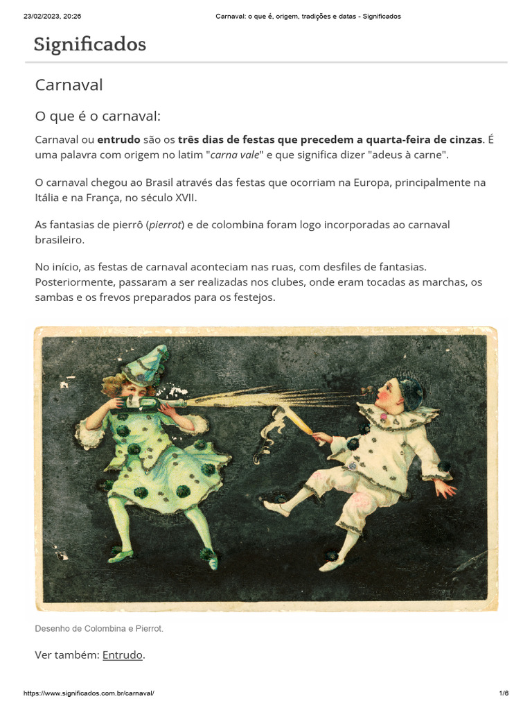 Significado e Origem do Carnaval | PDF | Carnaval | Quaresma
